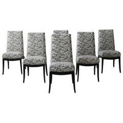 Set of 6 Ebonized Midcentury Dining Chairs