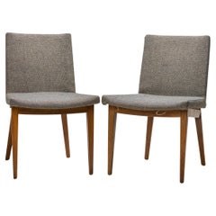 Ensemble de 6 chaises de salle à manger tapissées de tissu gris Edward J Wormley