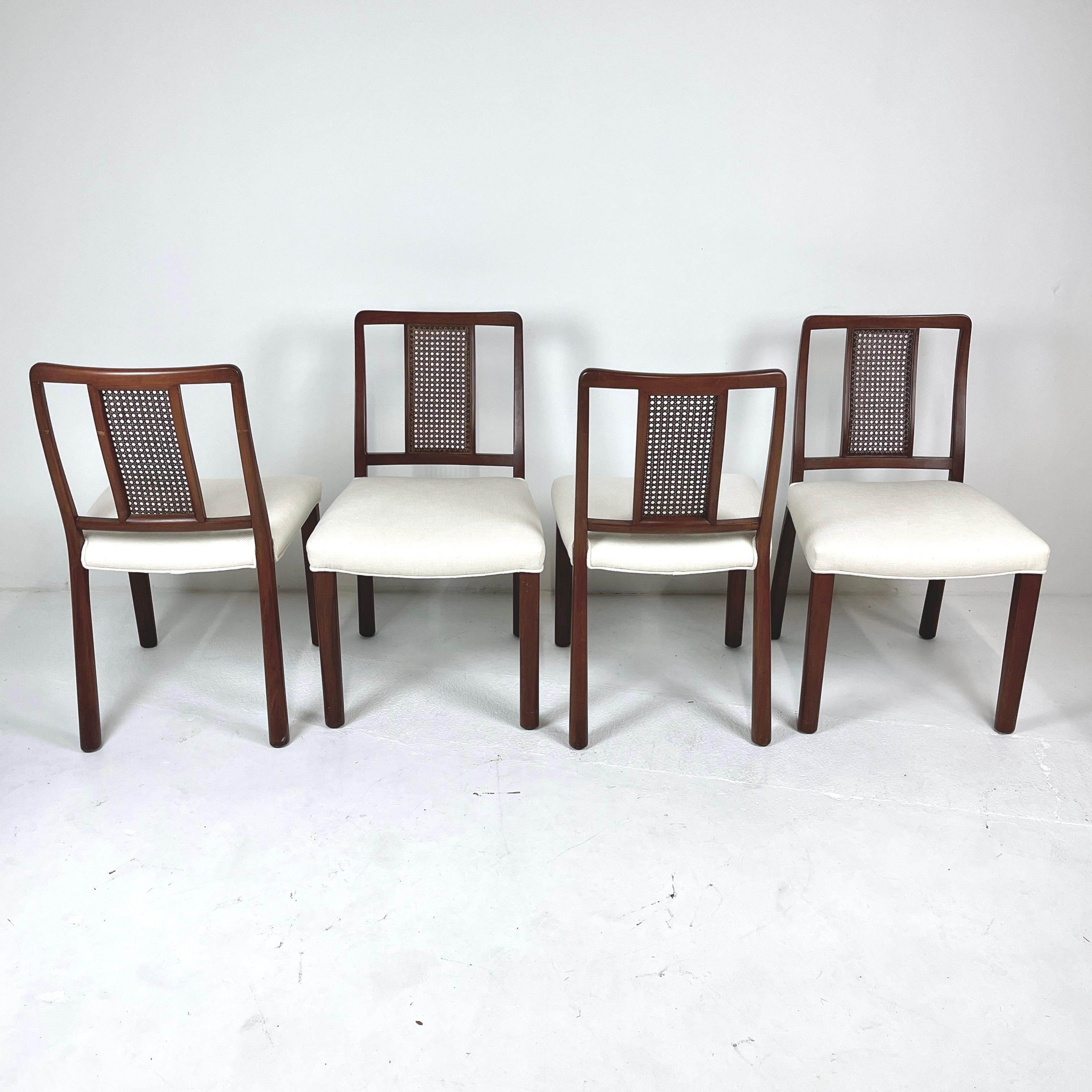Ensemble de 6 chaises de salle à manger à dossier canné Edward Wormley pour Dunbar en vente 2