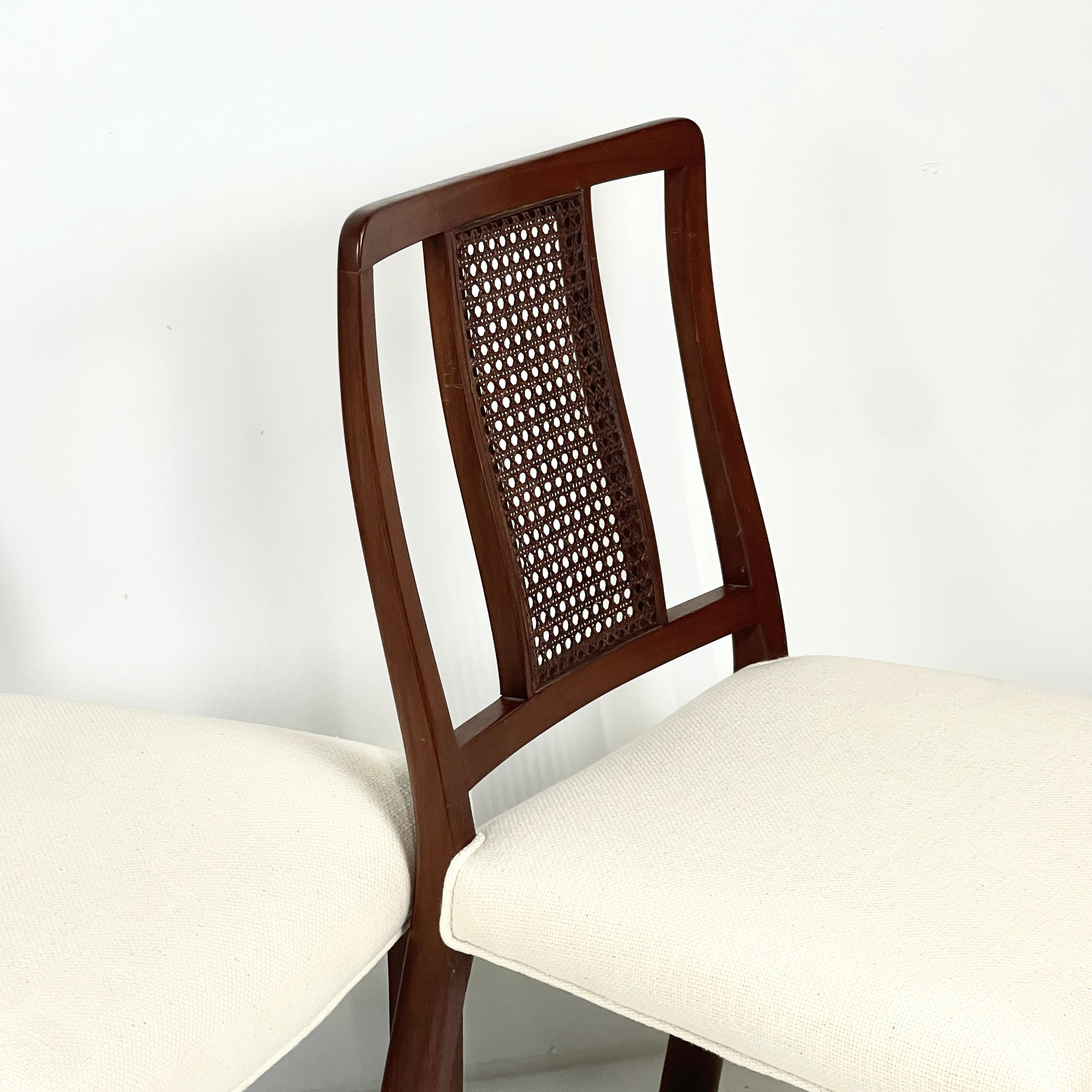 Ensemble de 6 chaises de salle à manger à dossier canné Edward Wormley pour Dunbar en vente 5