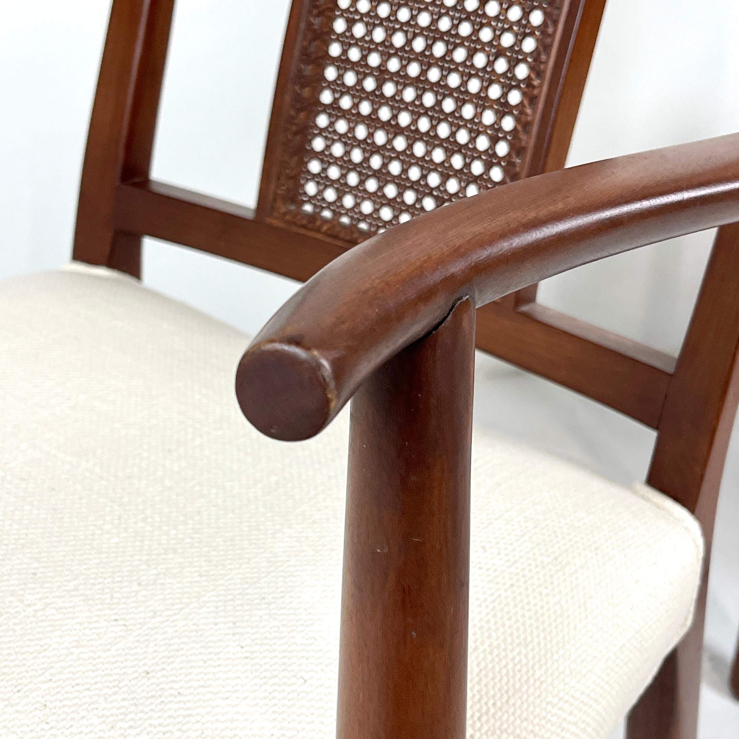 Ensemble de 6 chaises de salle à manger à dossier canné Edward Wormley pour Dunbar en vente 6