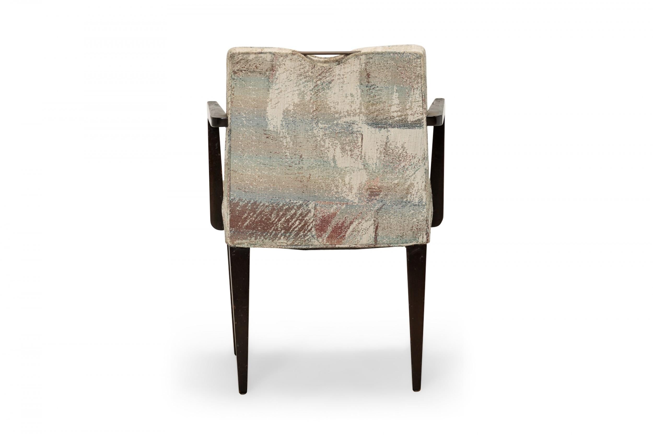 20ième siècle Edward Wormley lot de 6 chaises de salle à manger tapissées à motifs pastel pour Dunbar en vente