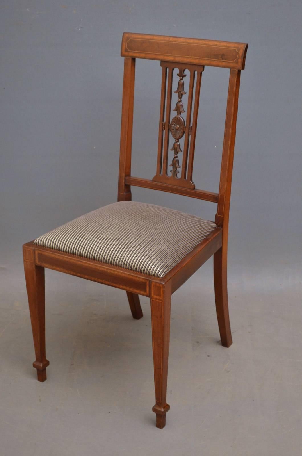 Set of Six Edwardian Mahogany Dining Chairs 5