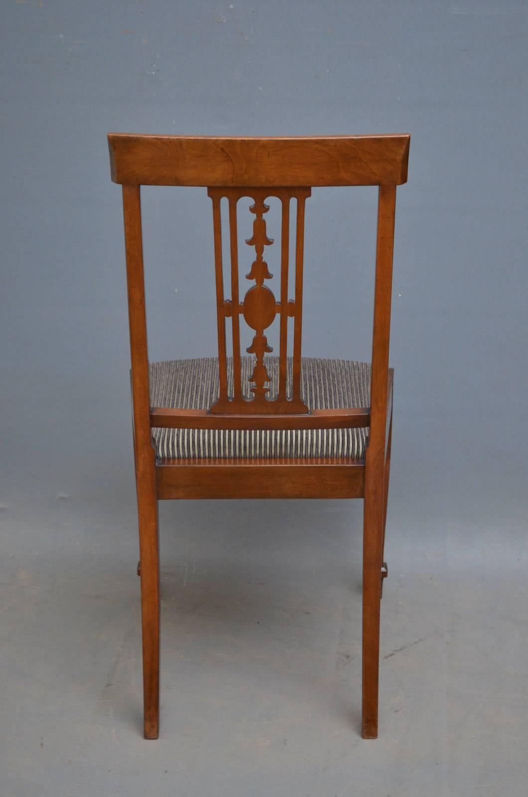 Set of Six Edwardian Mahogany Dining Chairs 8
