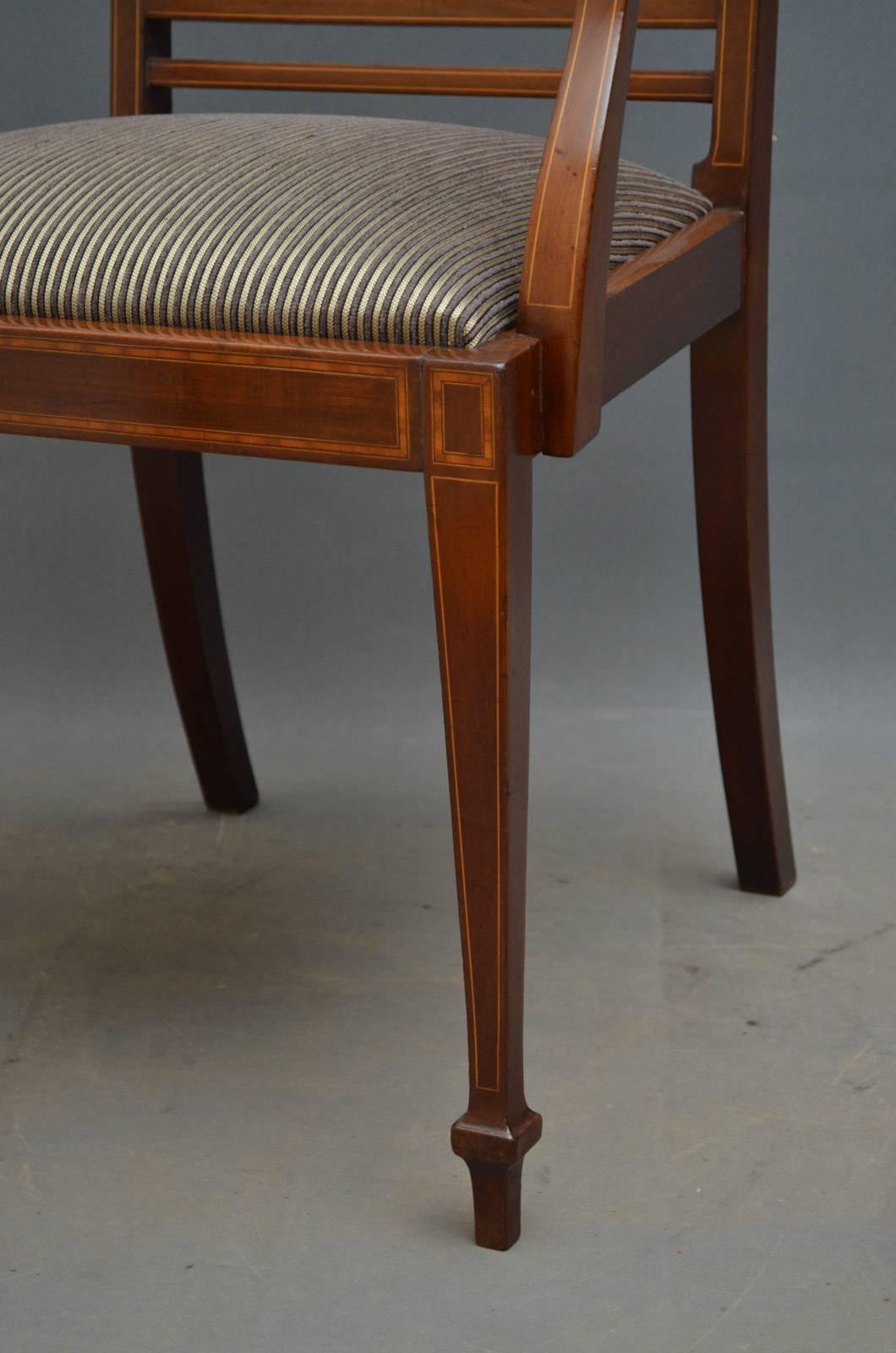 Set of Six Edwardian Mahogany Dining Chairs 3