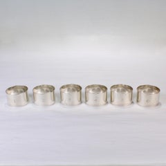 Juego de 6 servilleteros eduardianos numerados de plata de ley de Adie Brothers