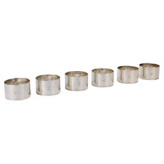 Set di 6 portatovaglioli numerati edoardiani in argento sterling di Adie Brothers