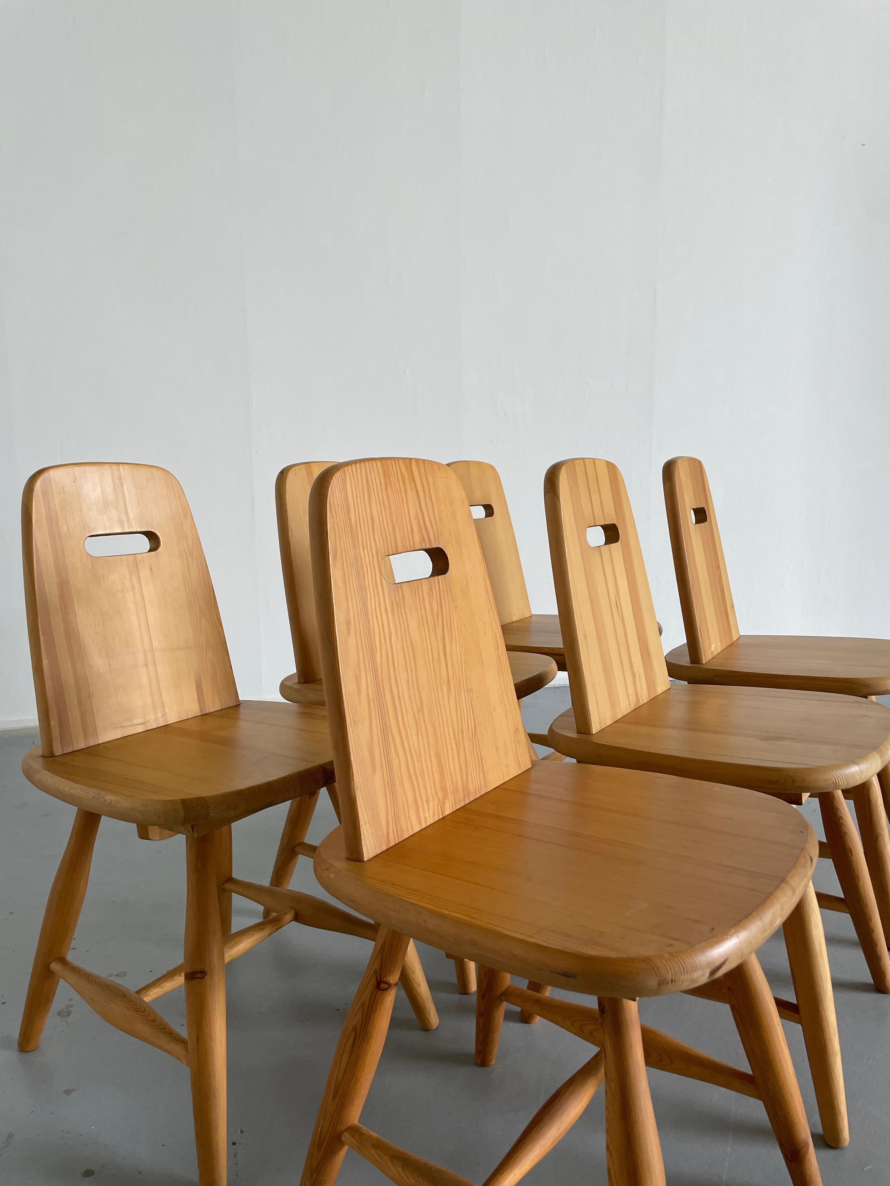 Set of 6 Eero Aarnio 'Pirtti' Wooden Dining Chairs in Solid Pine for Laukaan Puu 2