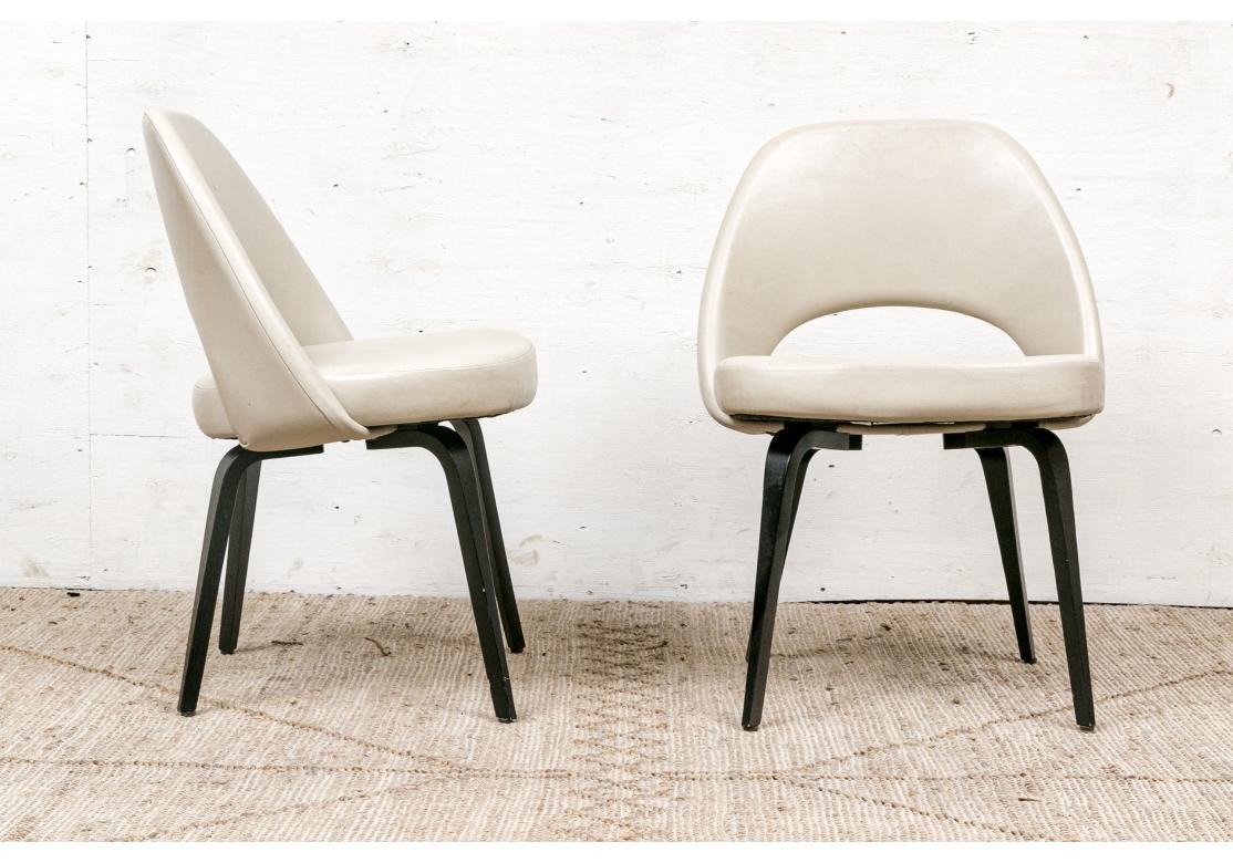 Set Of 6 Eero Saarinen For Knoll 72CW  Faux Leather Chairs For Sale 3