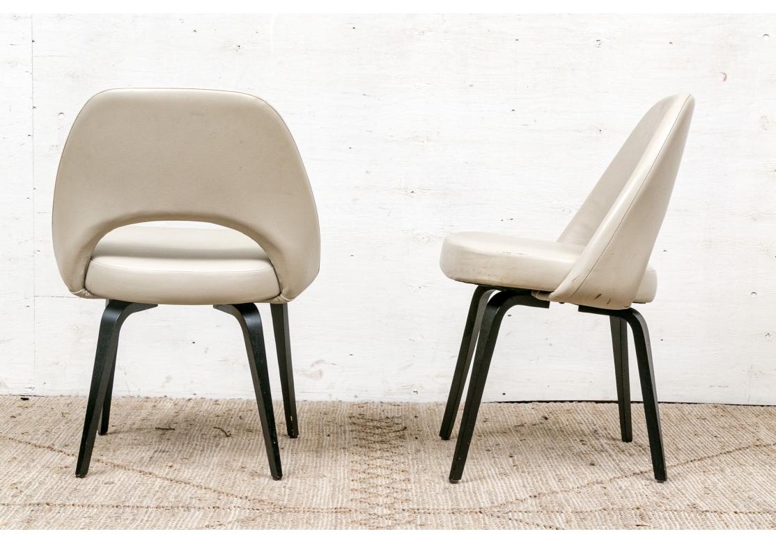 Set Of 6 Eero Saarinen For Knoll 72CW  Faux Leather Chairs For Sale 4