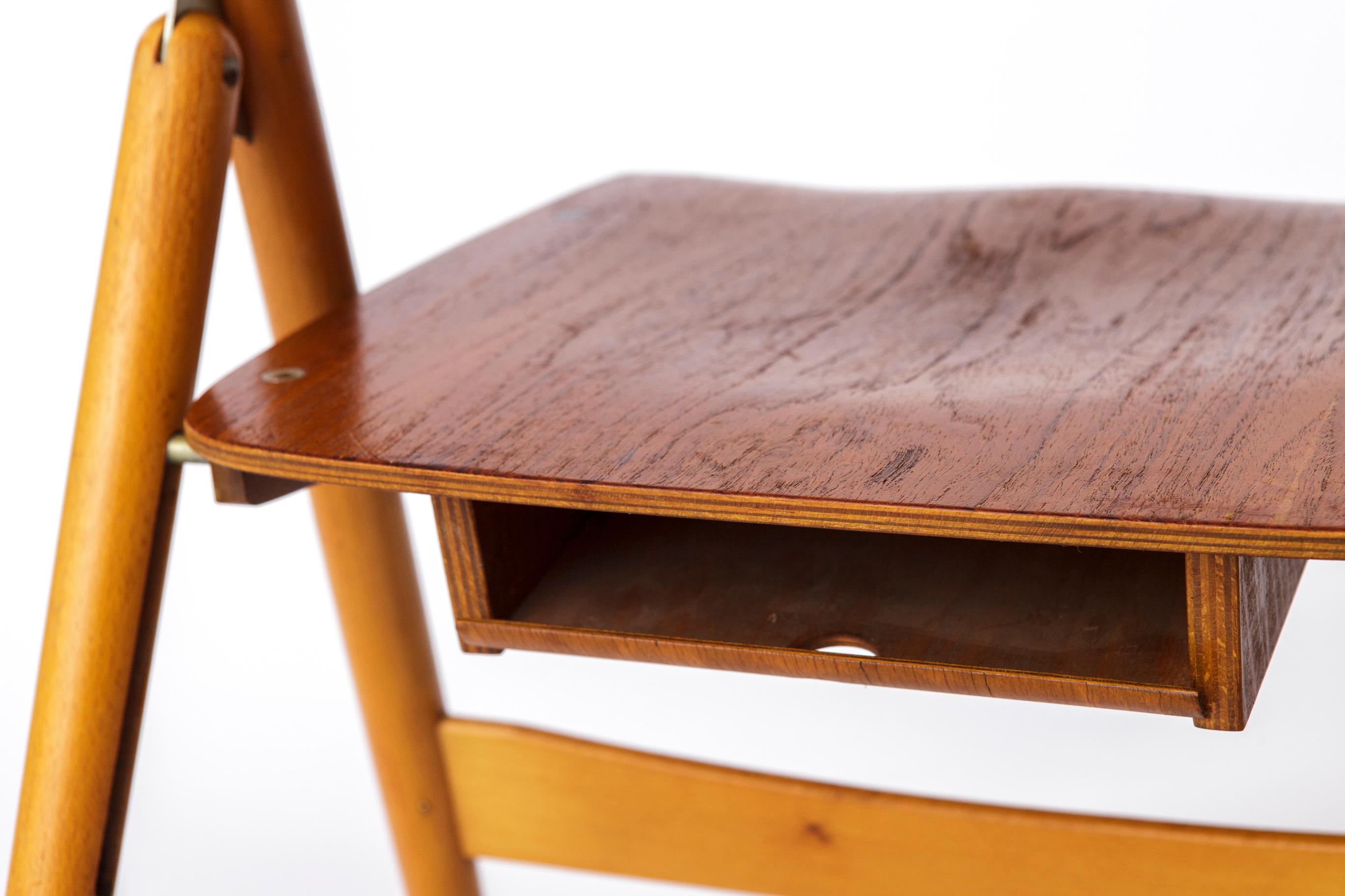 Set di 6 sedie Foldes Egon Eiermann SE18 - Wilde + Spieth, 1950, Teak e Beeche in vendita 2