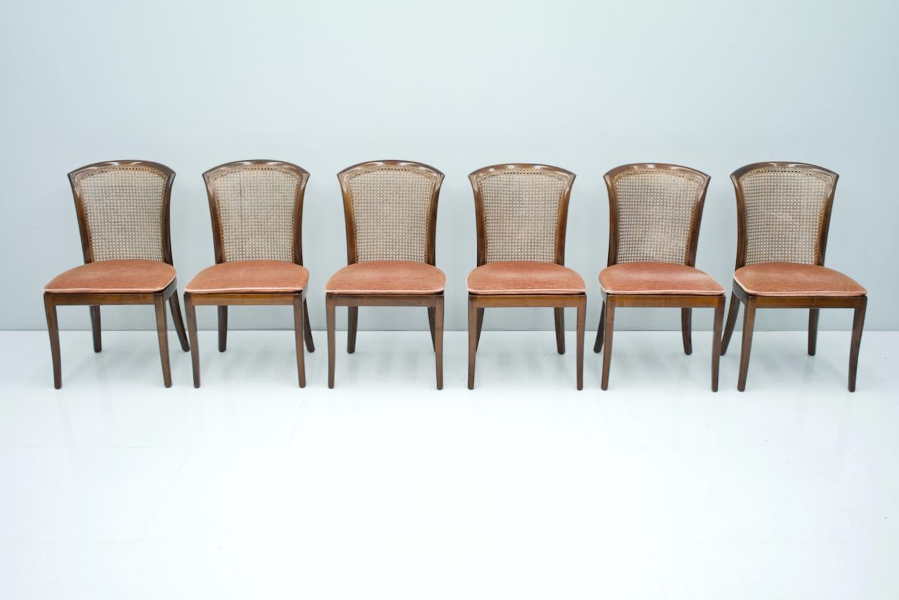 Set of 6 elegant chairs in mahogany and Cane WK, Germany, 1970s

Good to very good condition.