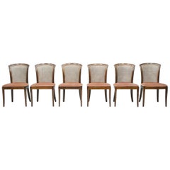 Vintage Set of 6 Elegant Chairs in Mahogany and Cane WK, Germany, 1970s