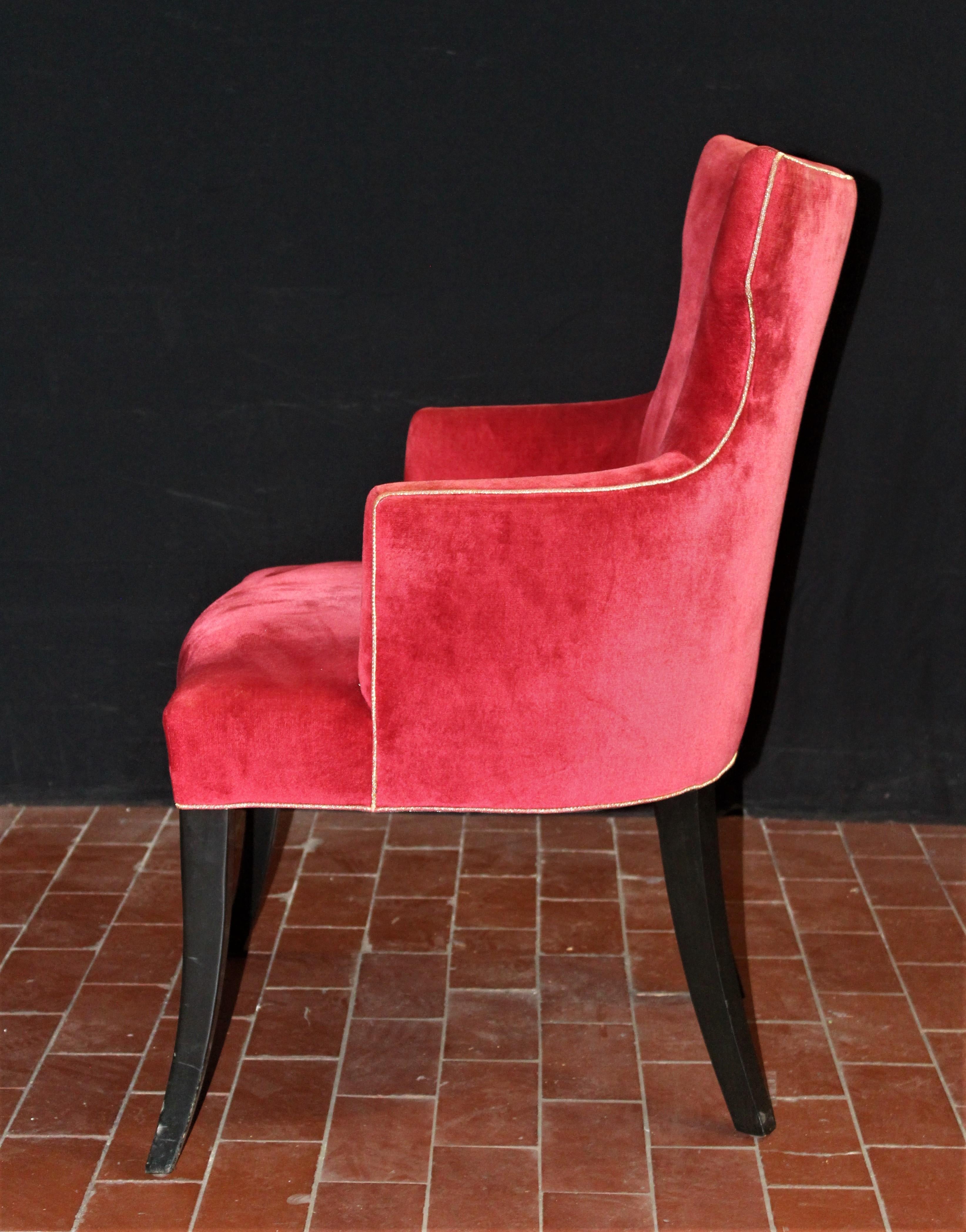 burgundy velvet dining chairs