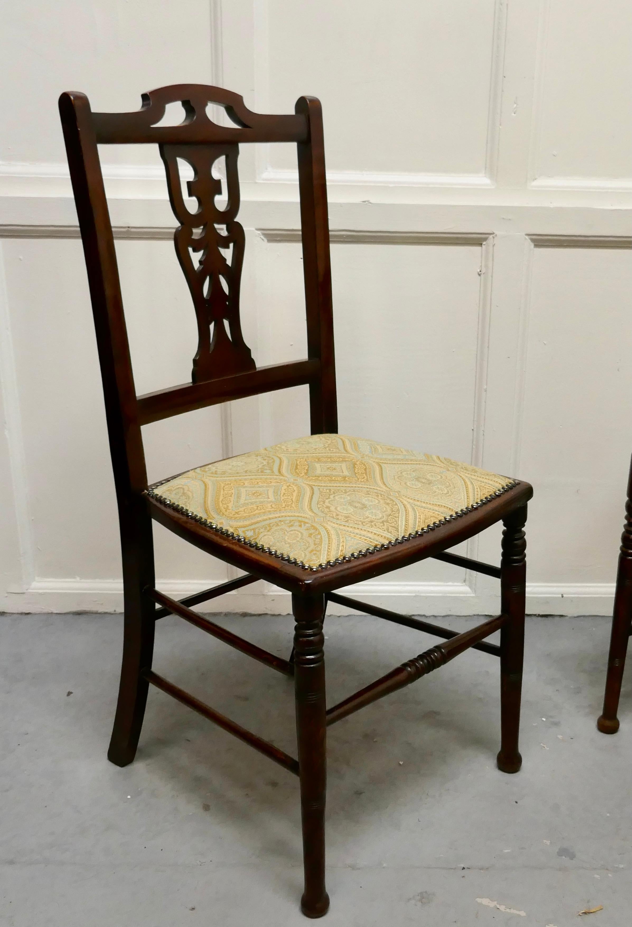 Set of 6 Elegant Edwardian Upholstered Dining Chairs 1