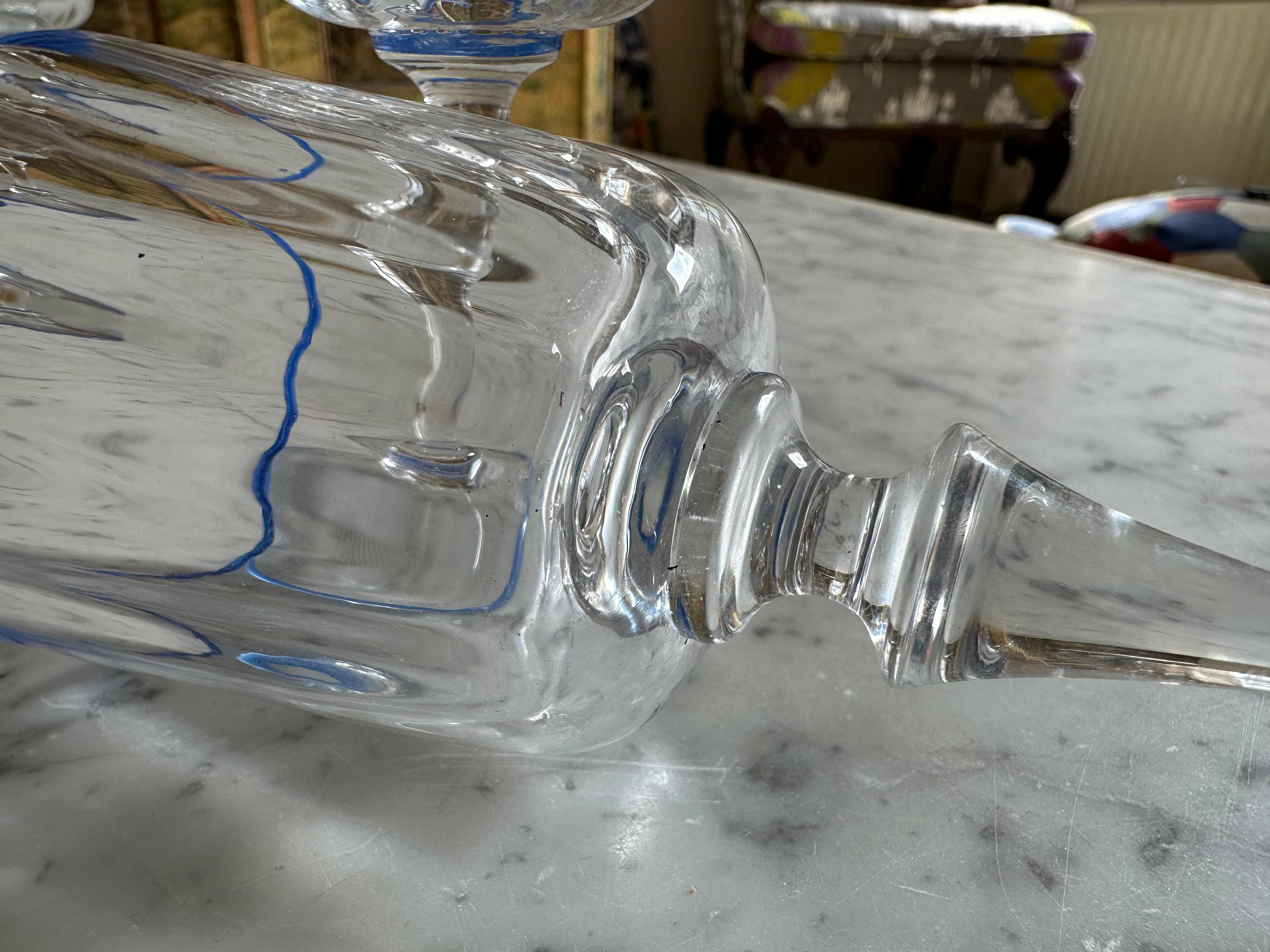Ensemble de 6 élégants verres à vin de Murano avec bord bleu, fin du 19ème siècle Excellent état - En vente à Hamburg, DE