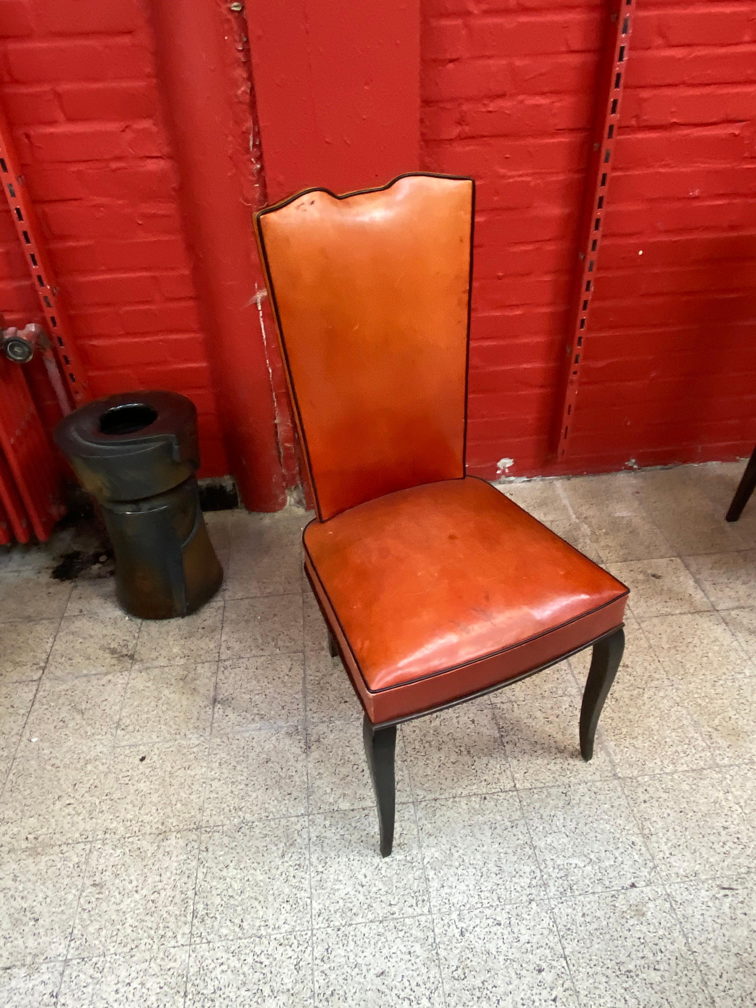 Set of 6 Elegants French Art Deco Chairs For Sale 4