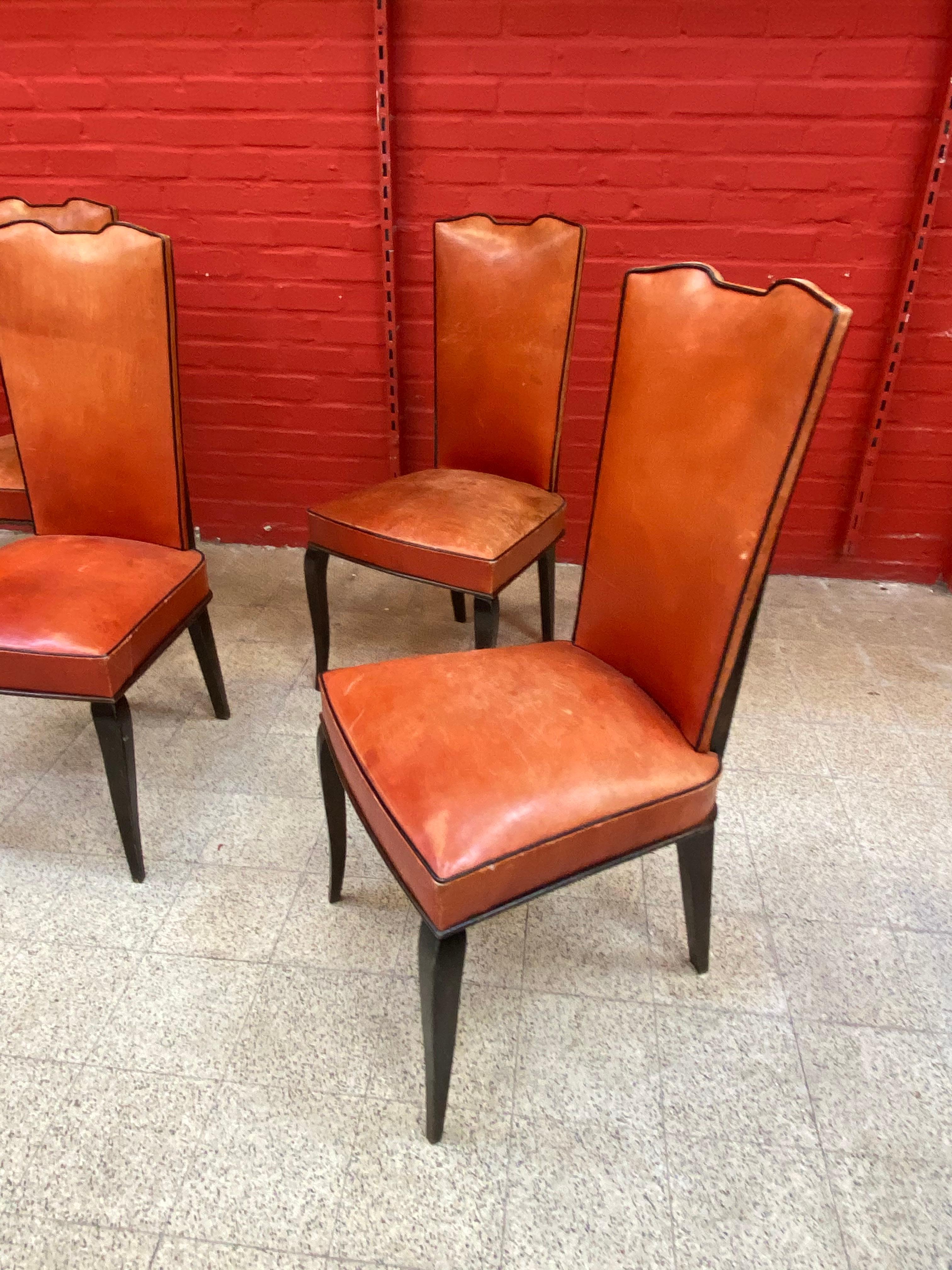 6er Set Elegance französische Art Deco Stühle im Angebot 3
