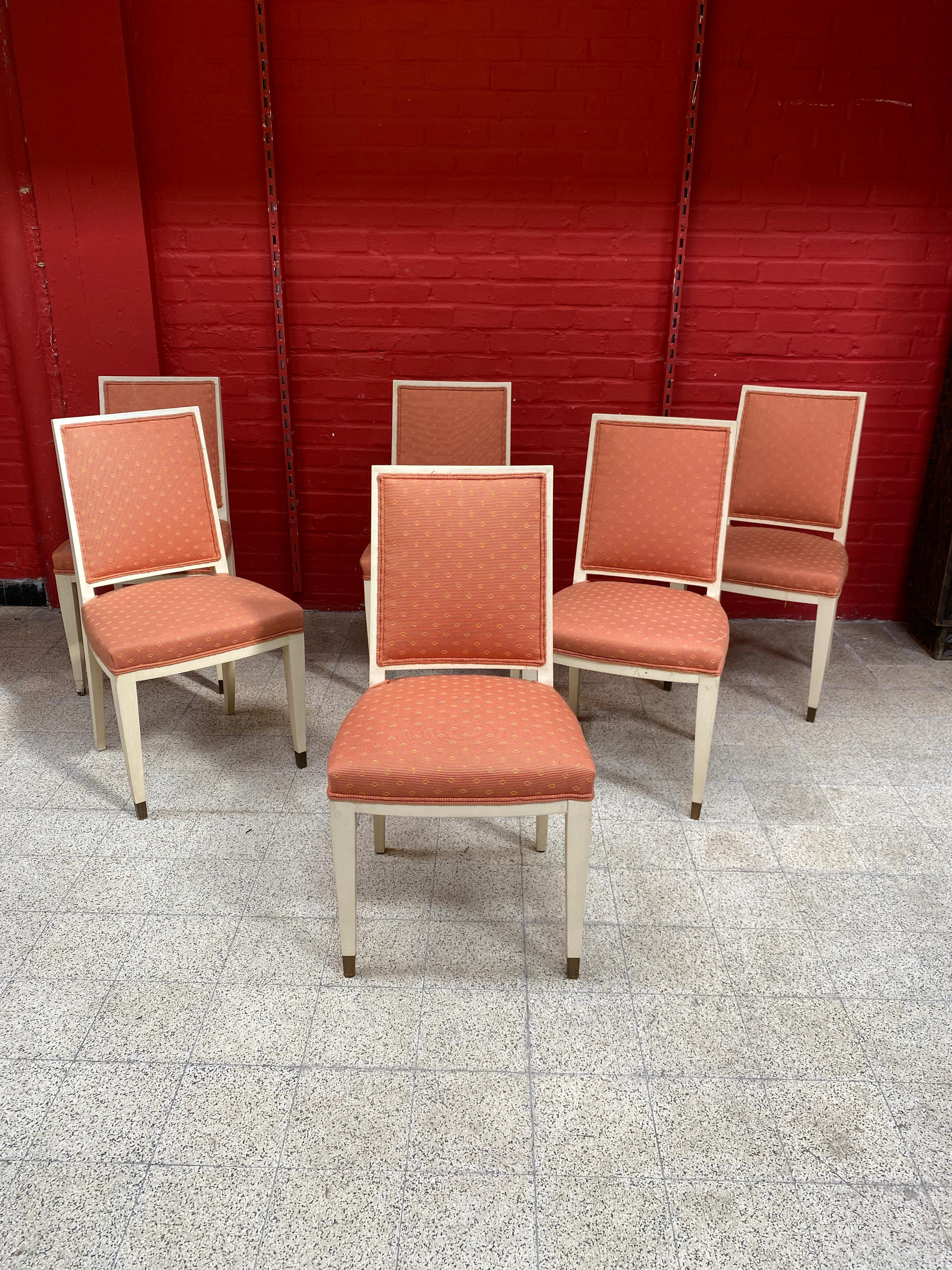 Satz von 6 Eleganten Französischen Art Deco Stühlen im Angebot 5