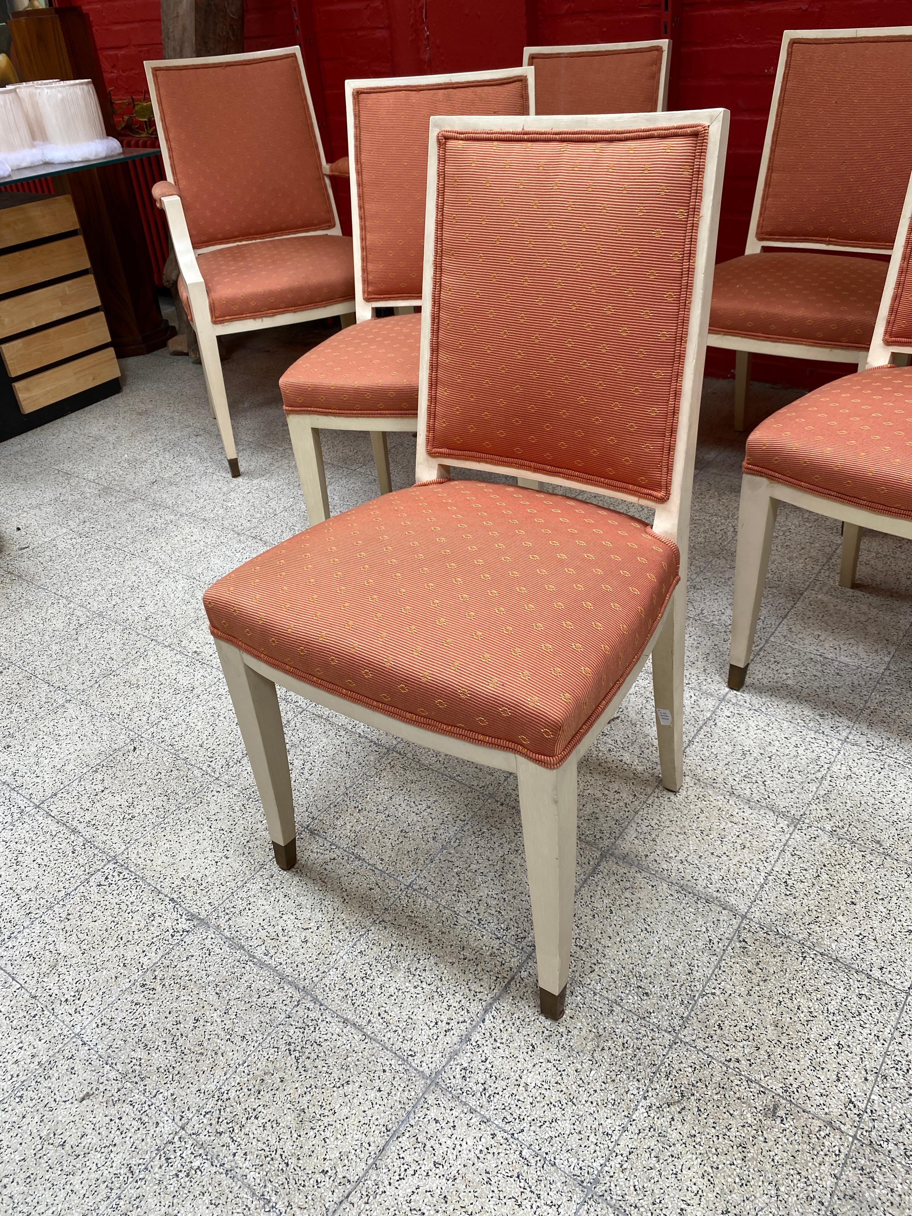 Set of 6 Elegants French Art Deco Chairs For Sale 7