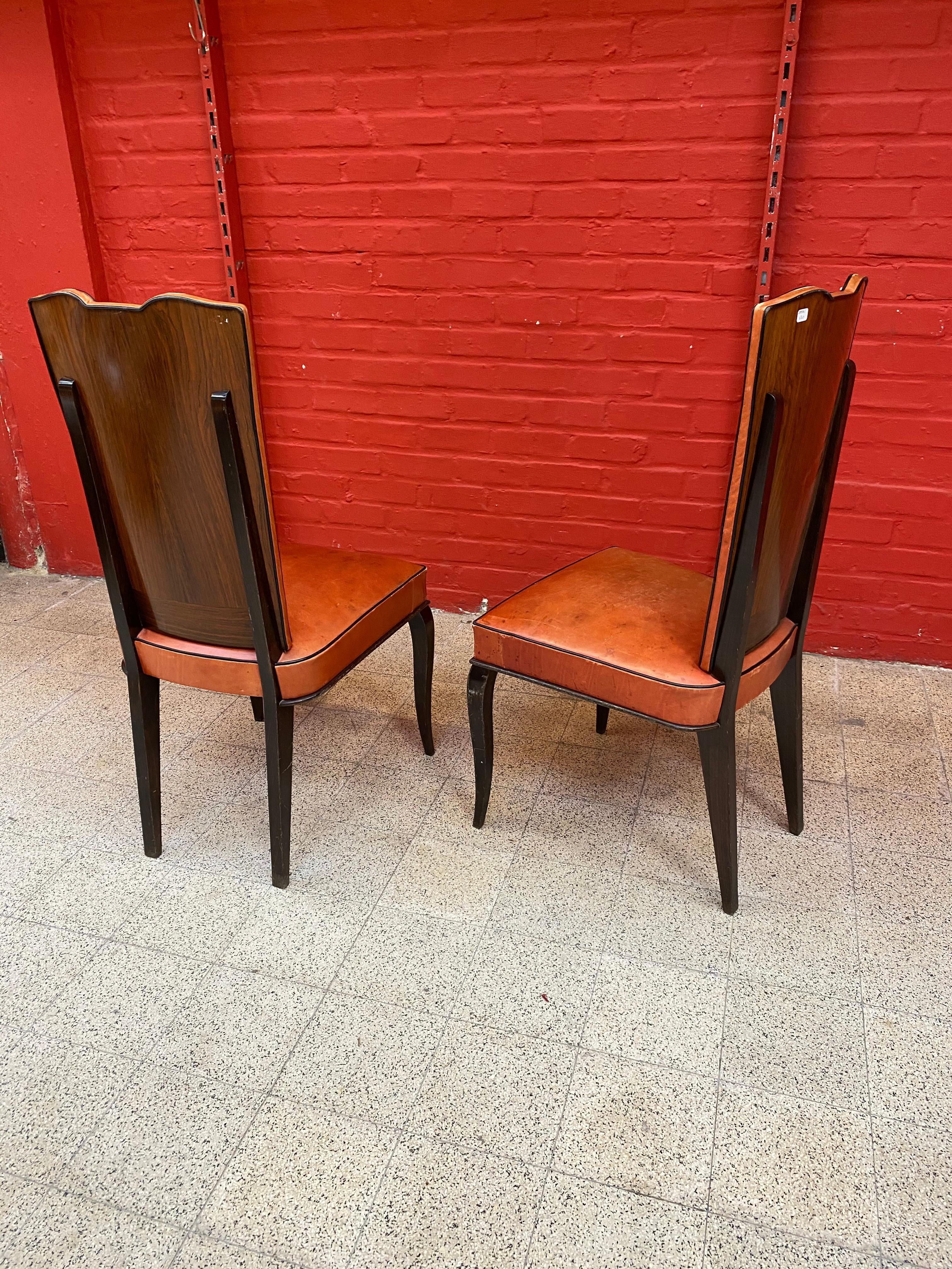 Set of 6 Elegants French Art Deco Chairs For Sale 9