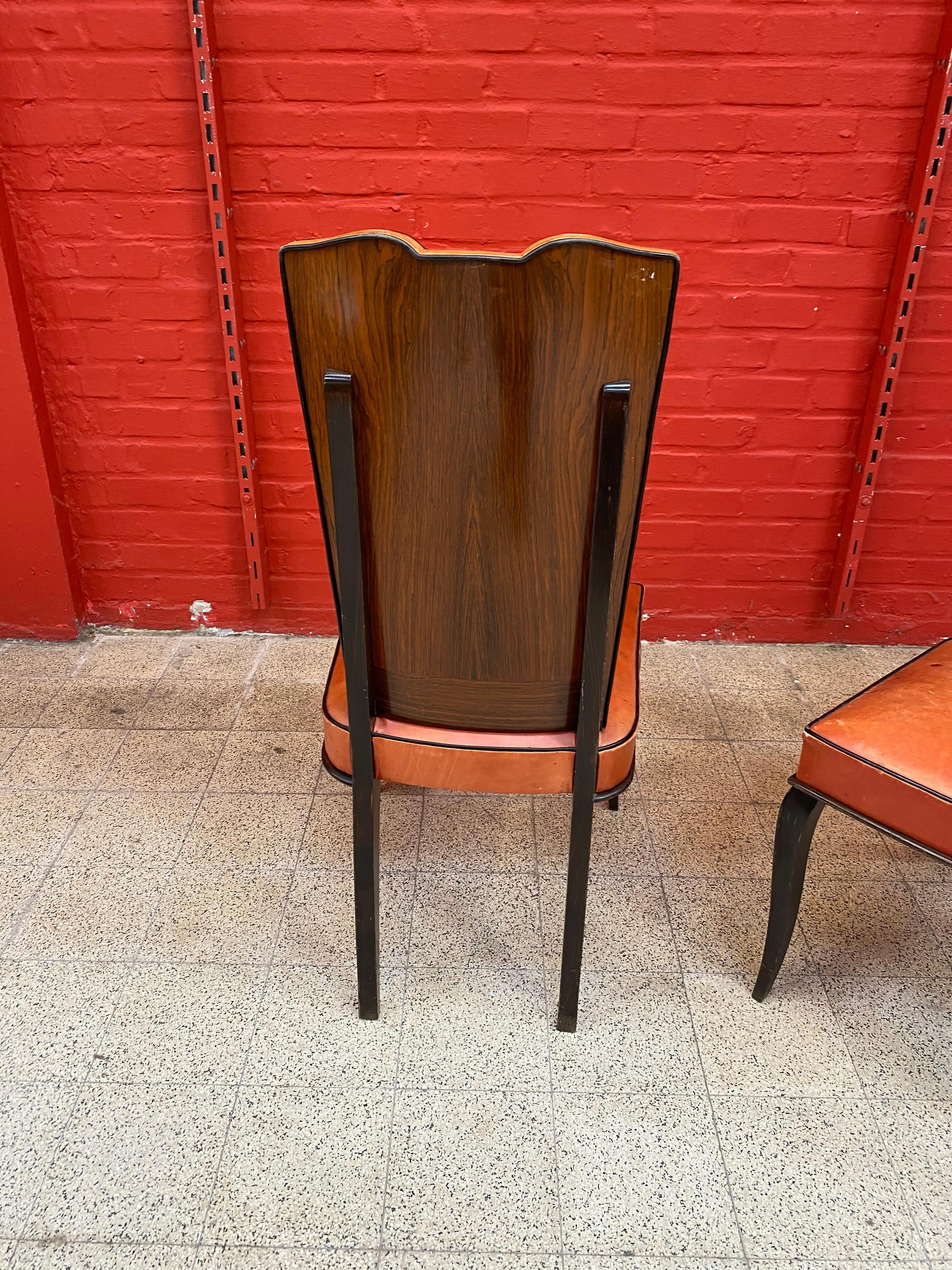 Set of 6 Elegants French Art Deco Chairs For Sale 13