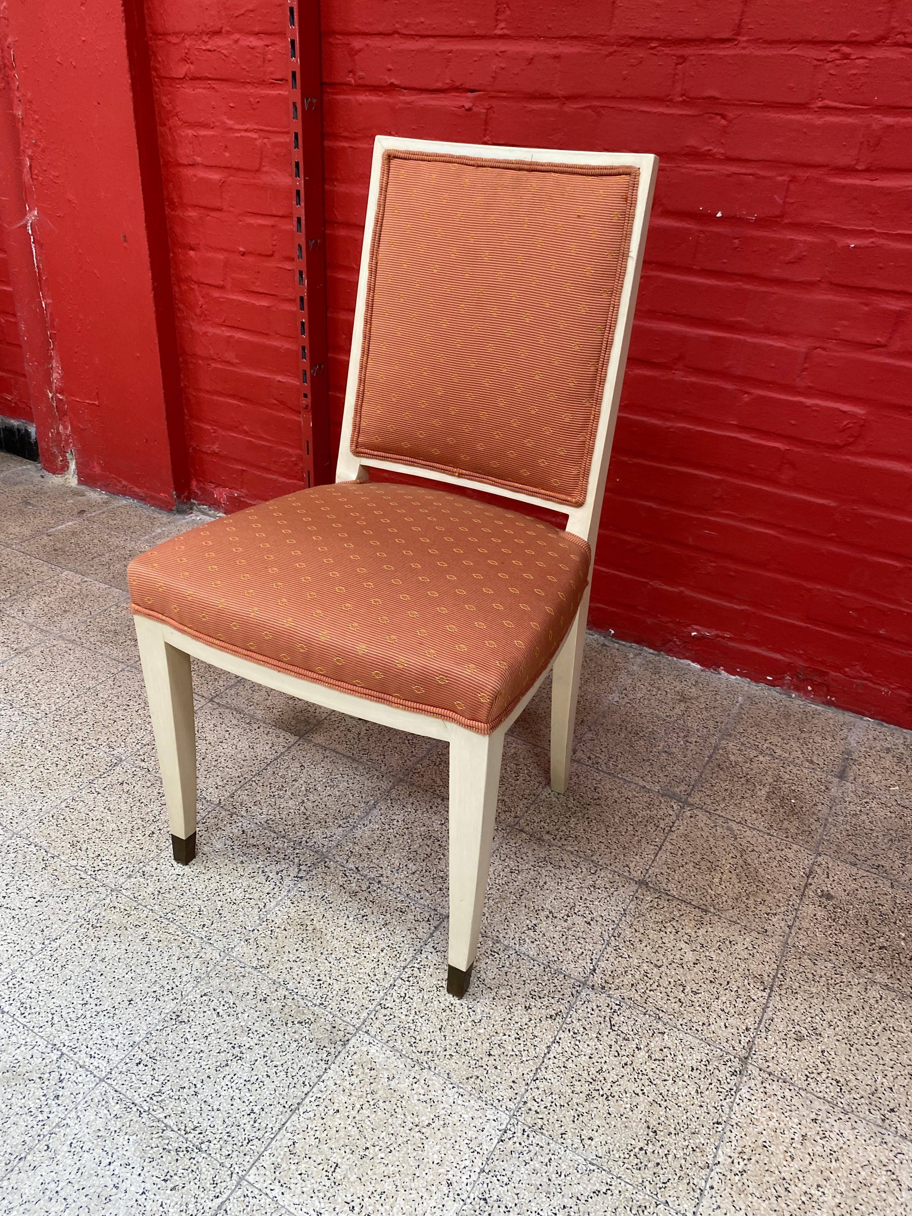 Satz von 6 Eleganten Französischen Art Deco Stühlen im Zustand „Gut“ im Angebot in Saint-Ouen, FR
