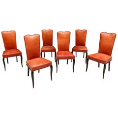 Vintage Set of 6 Elegants French Art Deco Chairs