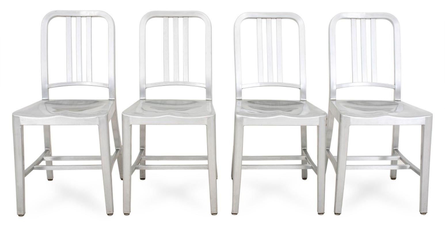 20th Century Set of 6 Emeco Aluminum Navy Chairs For Sale