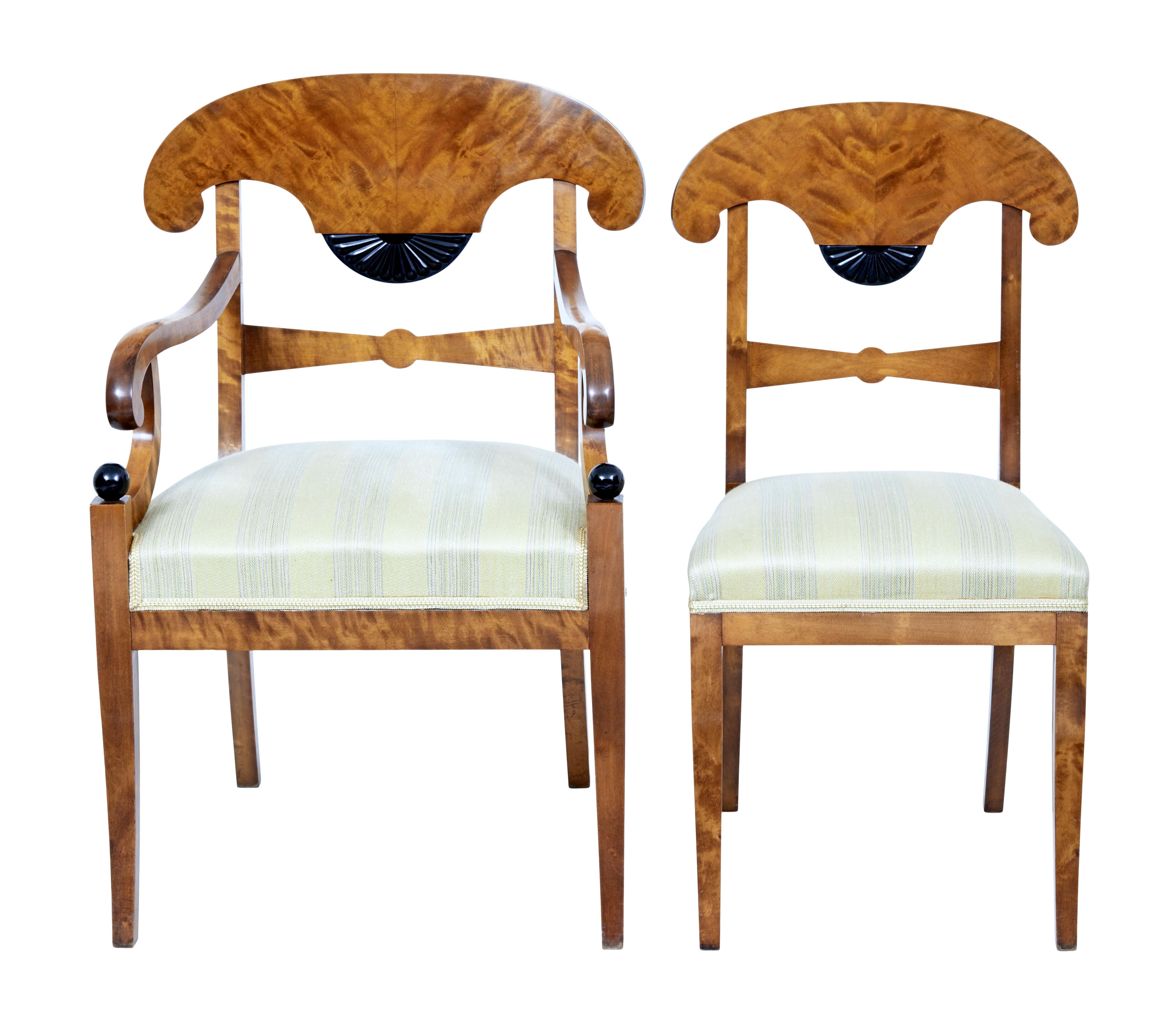 Set of 6 Empire Revival Birch Dining Chairs at 1stDibs empire revival