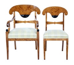 Set of 6 Empire Revival Birch Dining Chairs