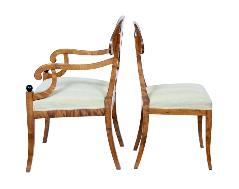 Set of 6 Empire Revival Birch Dining Chairs For Sale at 1stDibs