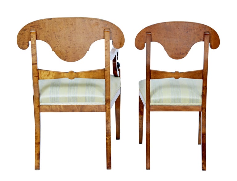 Set of 6 Empire Revival Birch Dining Chairs For Sale at 1stDibs