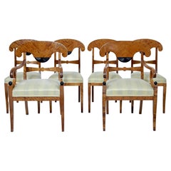 Set of 6 Empire Revival Birch Dining Chairs