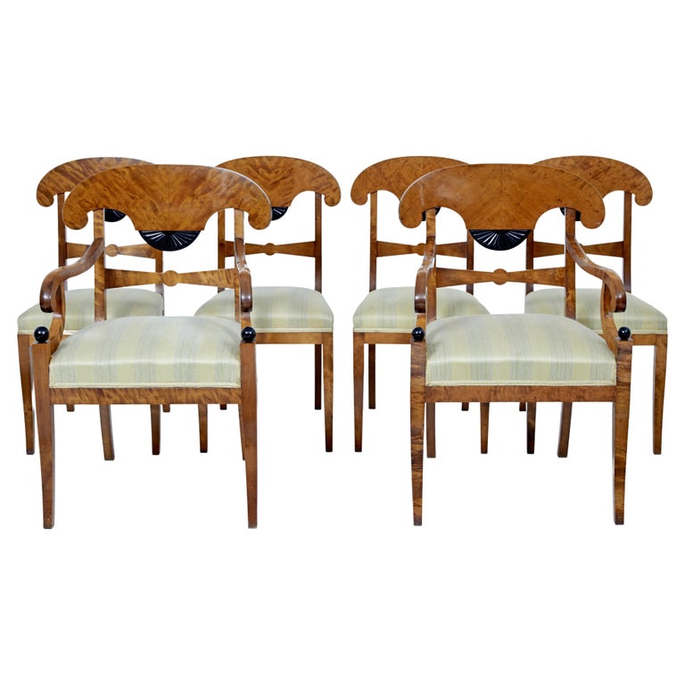 Set of 6 Empire Revival Birch Dining Chairs For Sale at 1stDibs