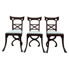 Set of 6 Empire-Victorian style mahogany chairs