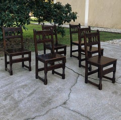 Set of 6 English Country Dining Chairs