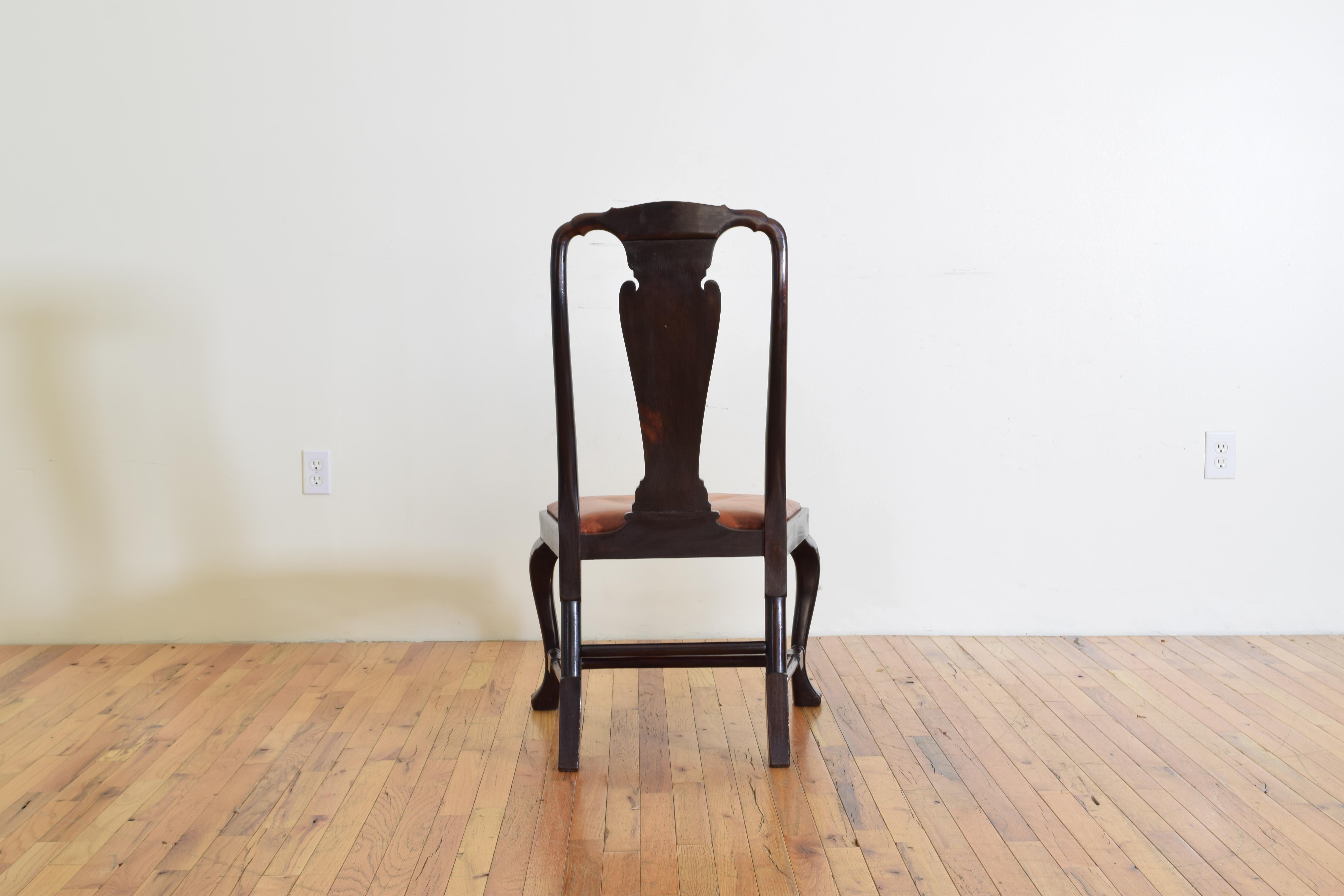 Set of 6 English Mahogany and Leather Upholstered Dining Chairs, circa 1900 5