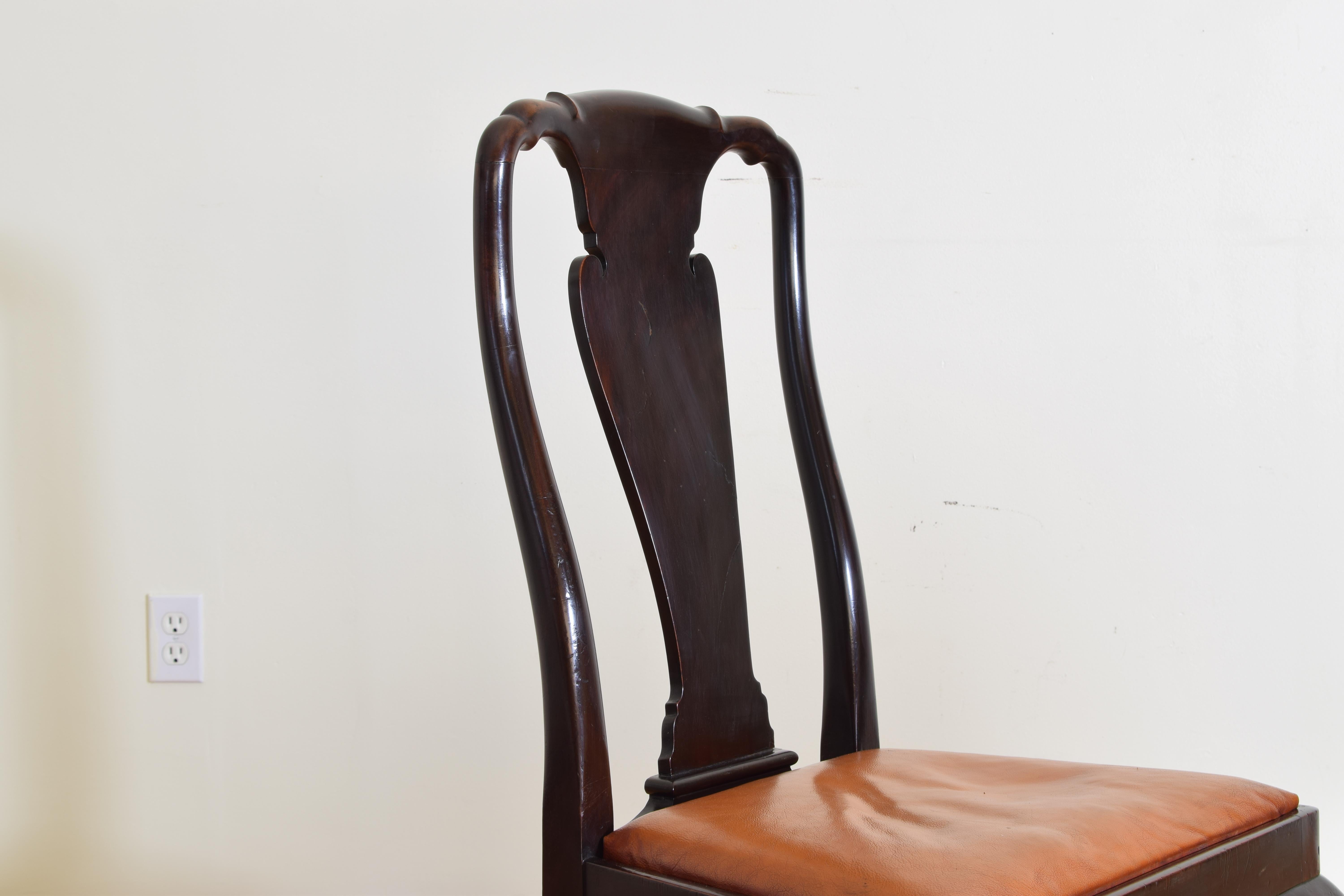 Set of 6 English Mahogany and Leather Upholstered Dining Chairs, circa 1900 6