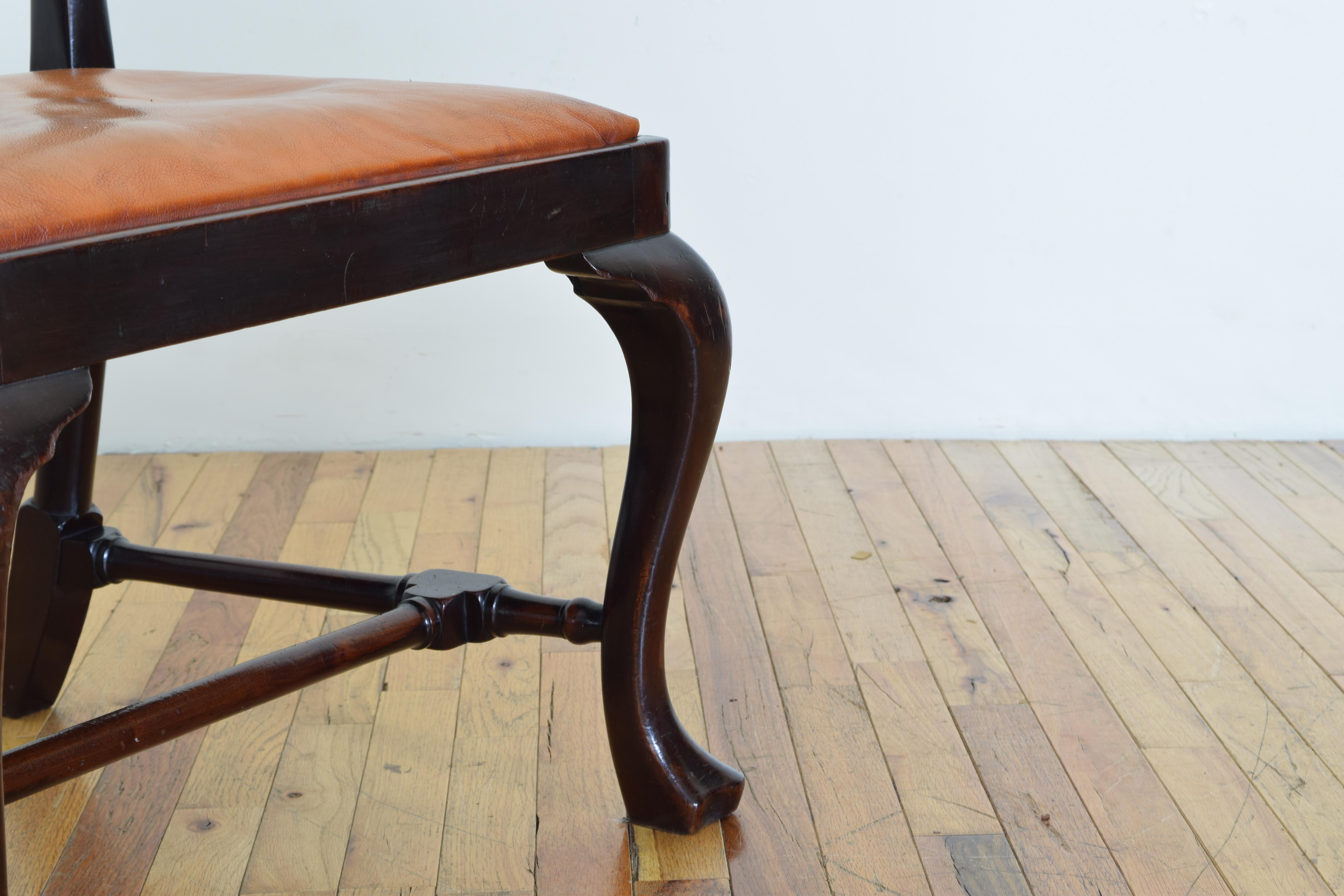 Set of 6 English Mahogany and Leather Upholstered Dining Chairs, circa 1900 7