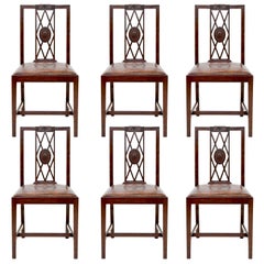 Set of 6 English Mahogany Side Chairs