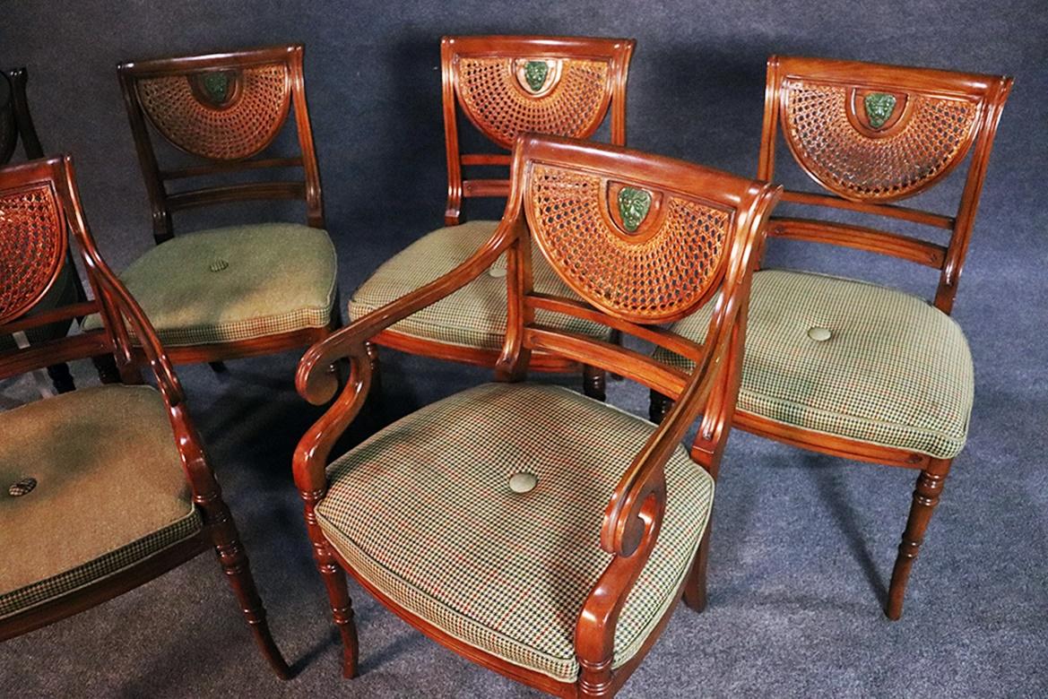Mid-20th Century Set of 6 English Regency Style Walnut Dining Chairs