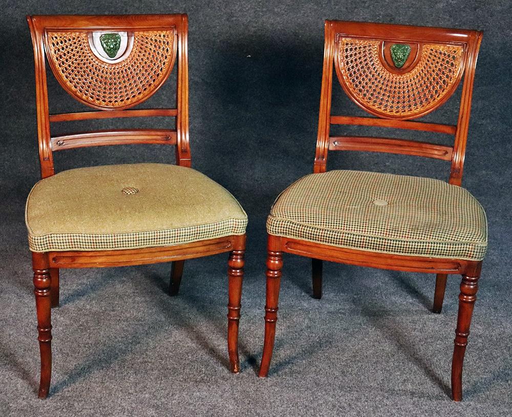 Set of 6 English Regency Style Walnut Dining Chairs 4