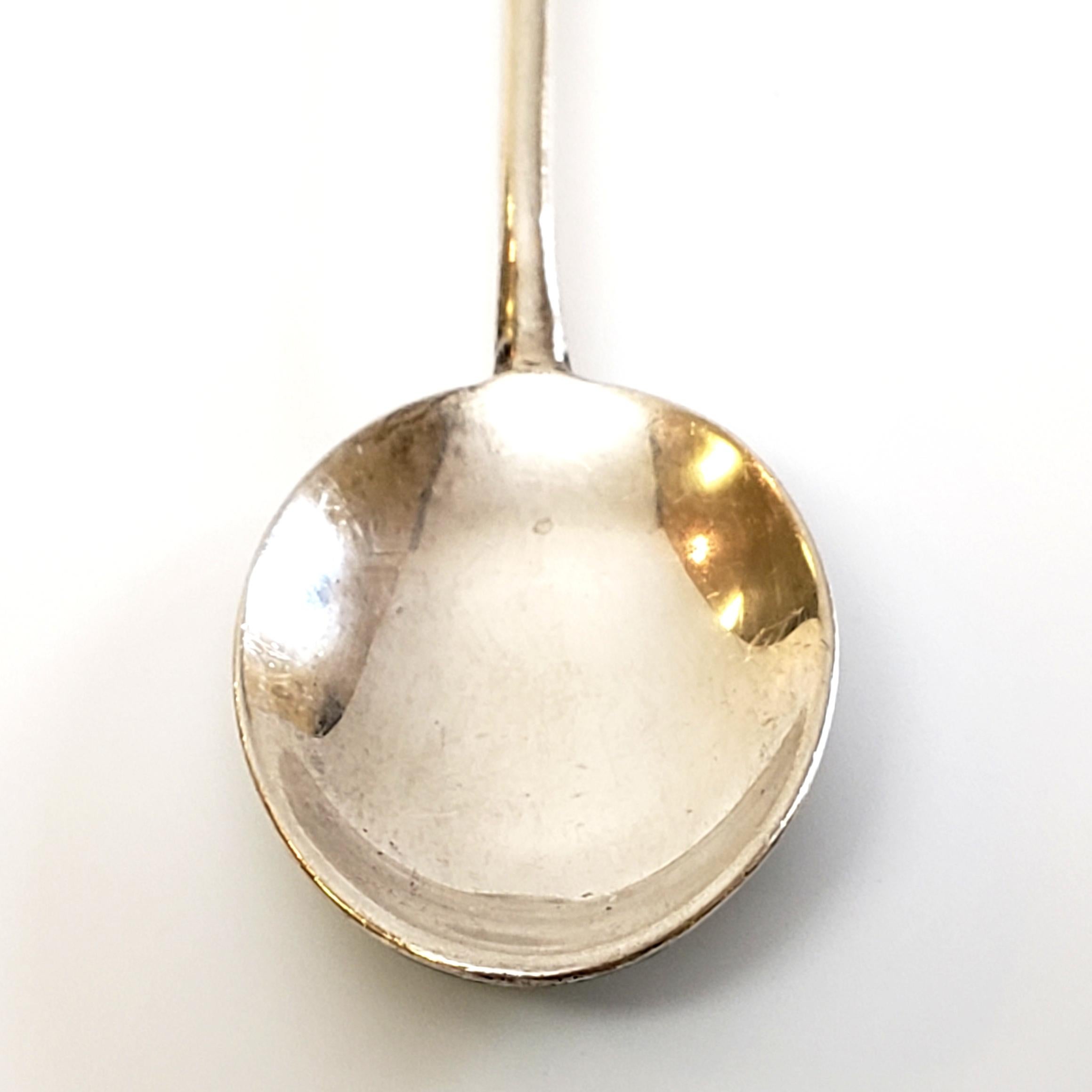 20th Century Set of 6 English Sterling Silver Flower Enamel Demitasse Spoons