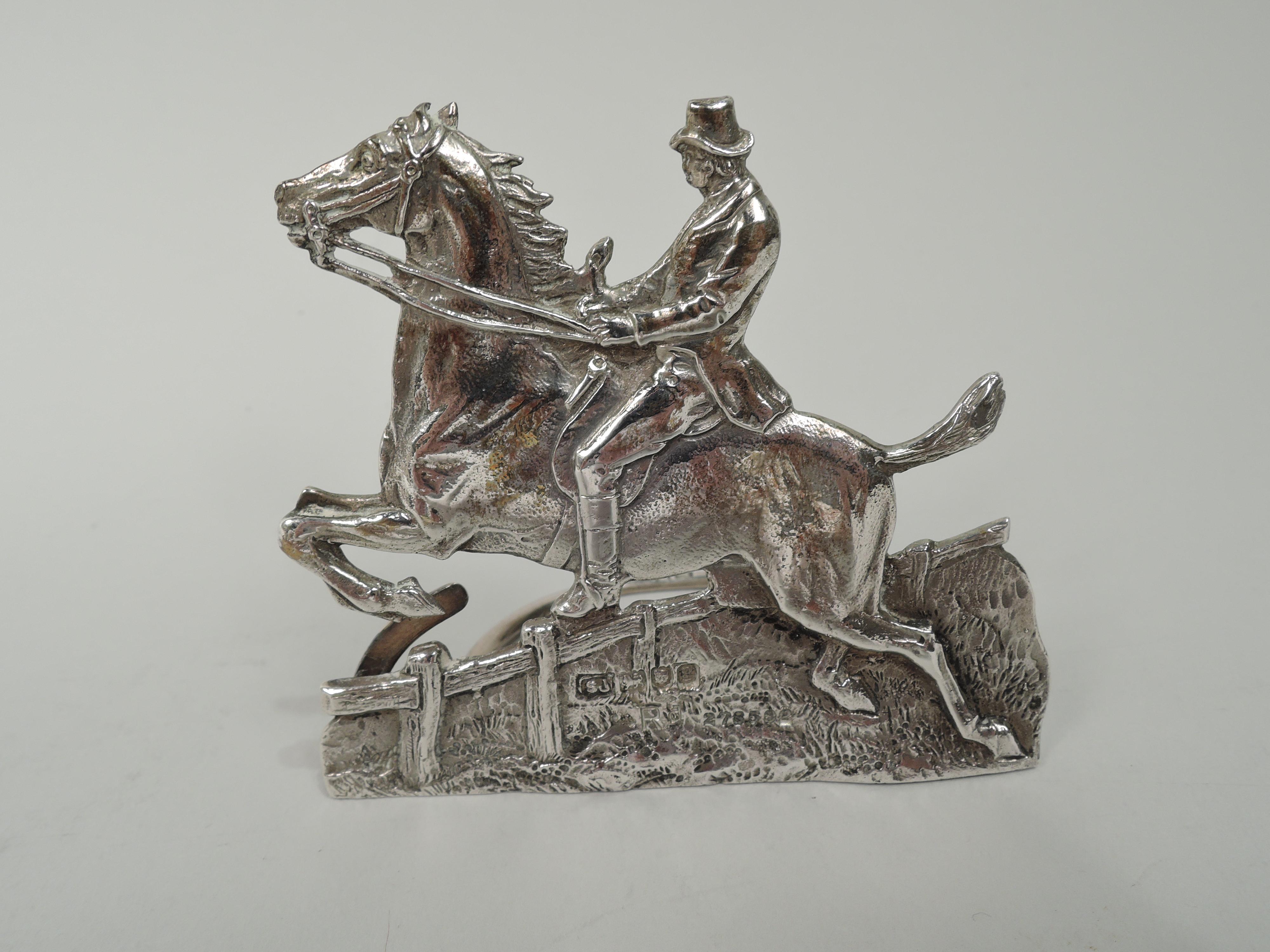Set of 6 English Victorian Sterling Silver Horse Place Card Holders For Sale 4