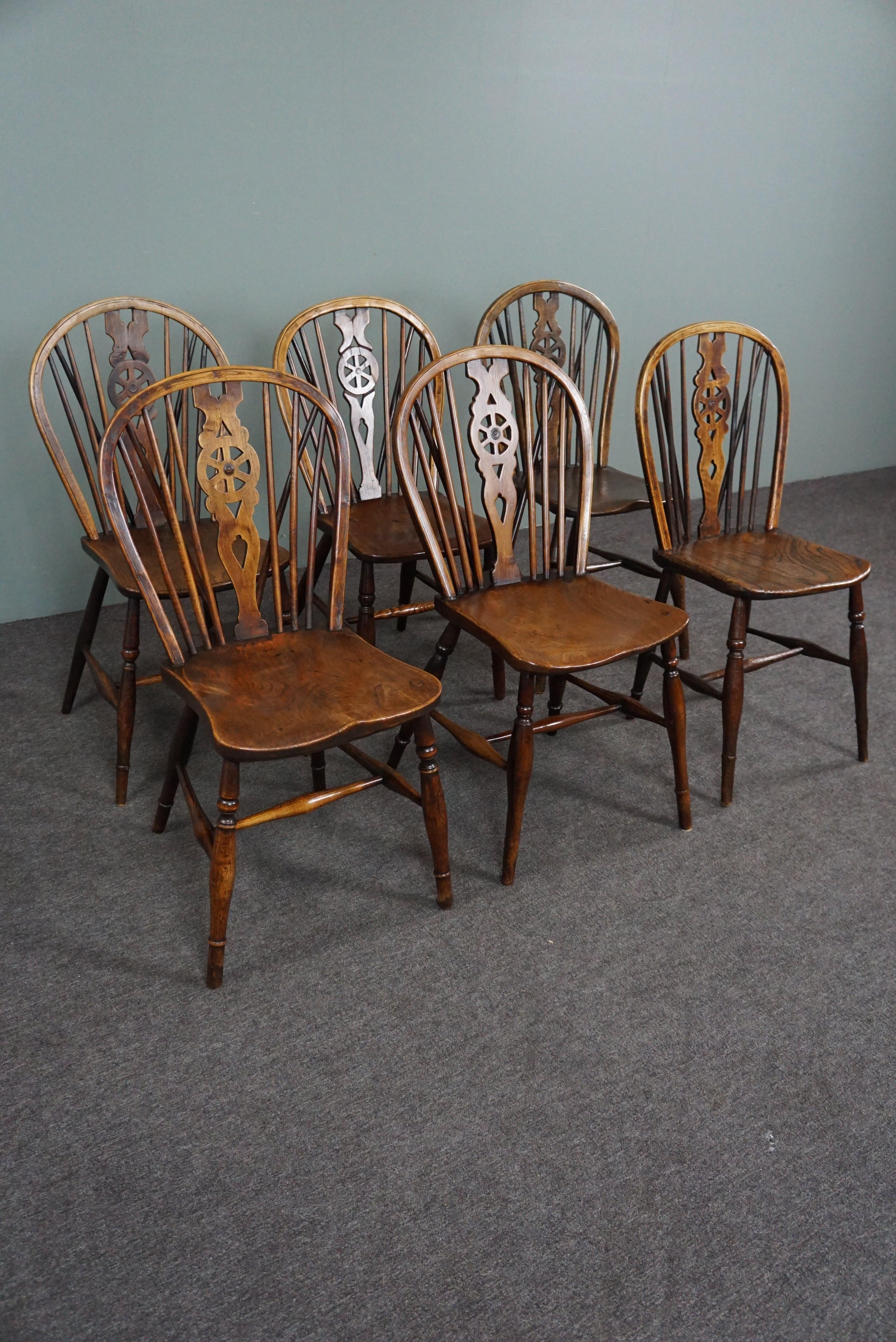 Offered this beautiful antique set, made of solid wood with a beautiful patina.

This beautiful set of antique dining room chairs comes from the 18th century and is made of solid wood with a beautiful patina. These chairs are not the same, but are