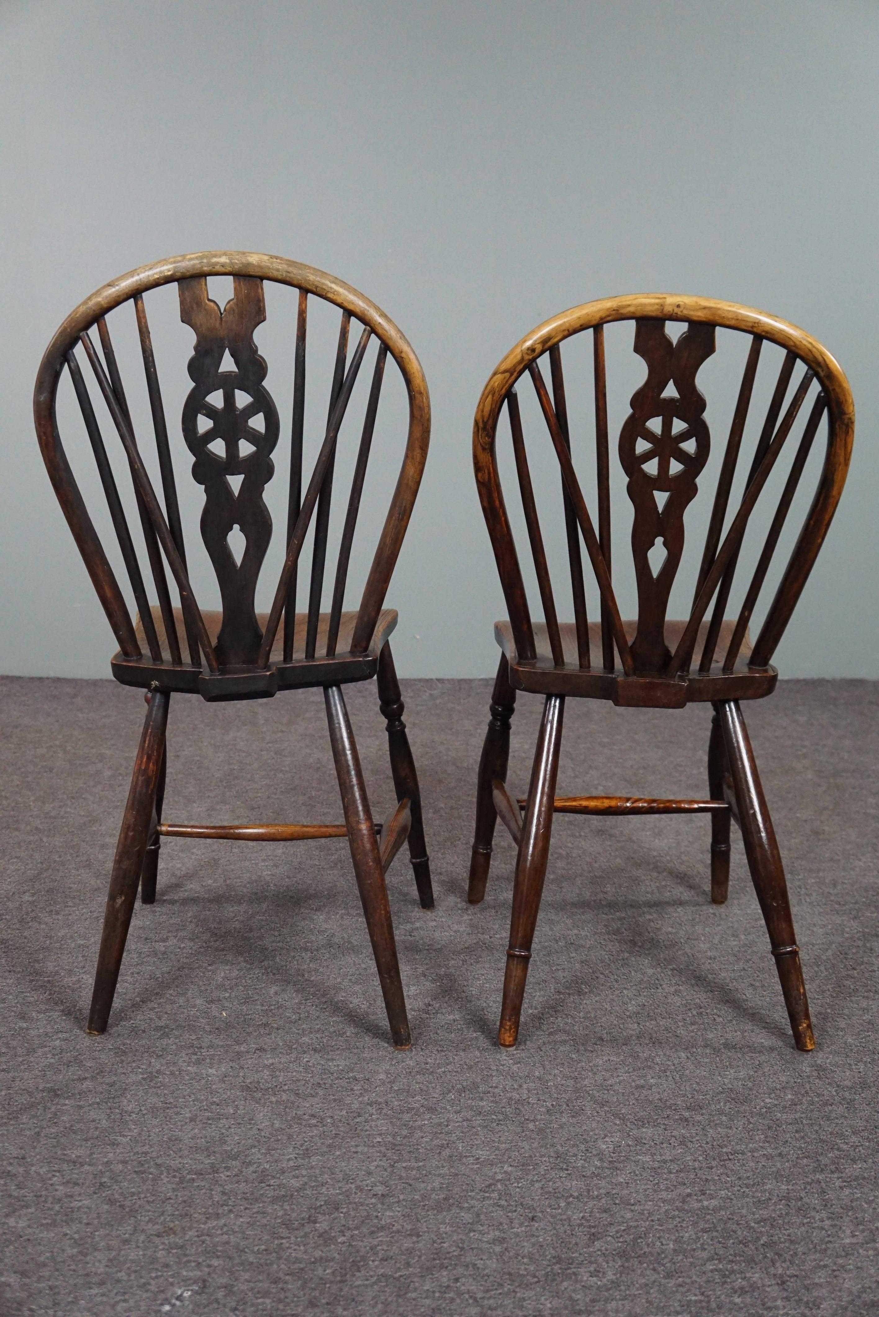 Set of 6 English Windsor Antique dining room chairs, 18th century In Good Condition For Sale In Harderwijk, NL