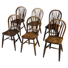 Set of 6 English Windsor dining chairs