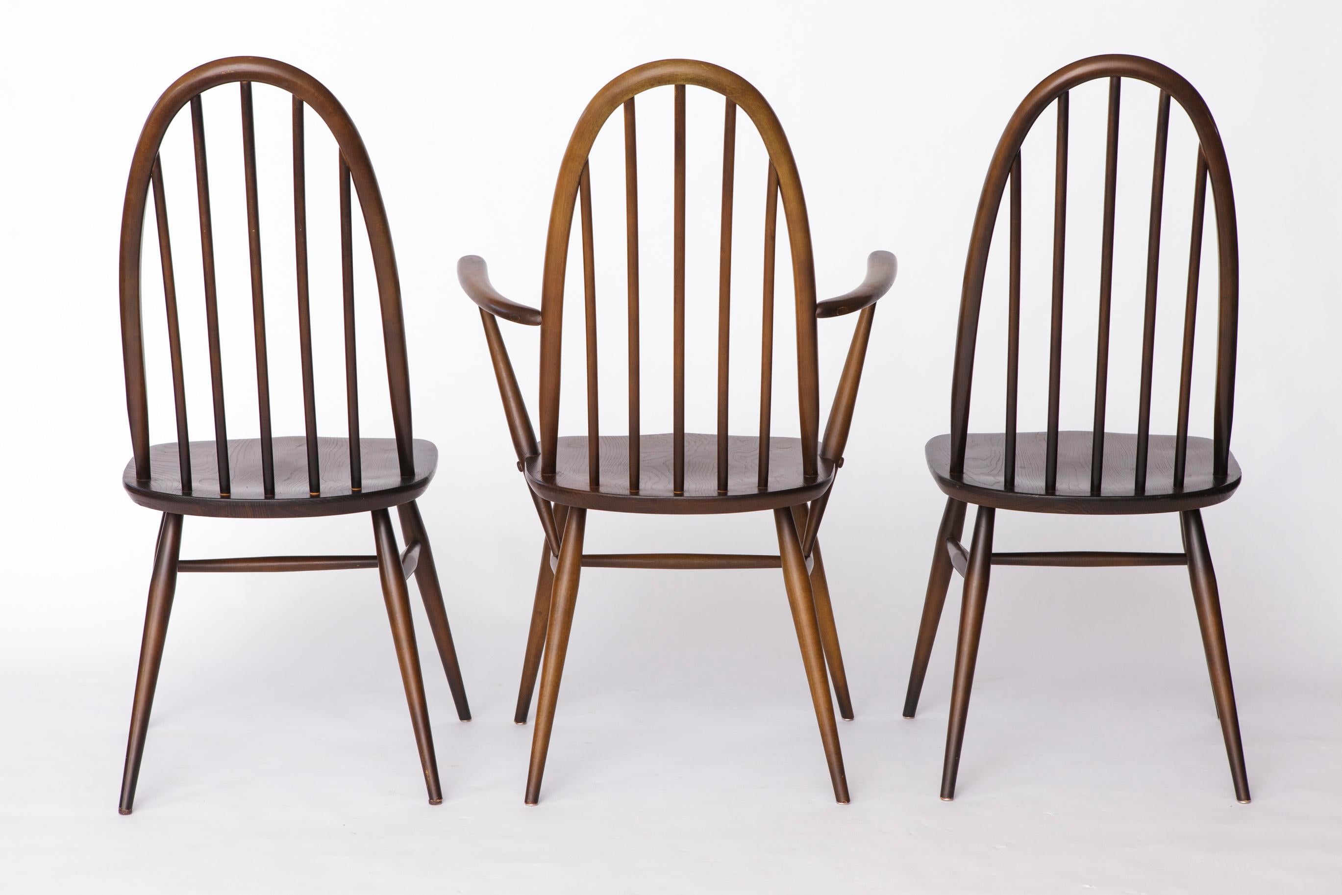 Set of 6 Ercol Quaker Windsor Dining Chairs  1960s British Mid-Century Modern For Sale 2