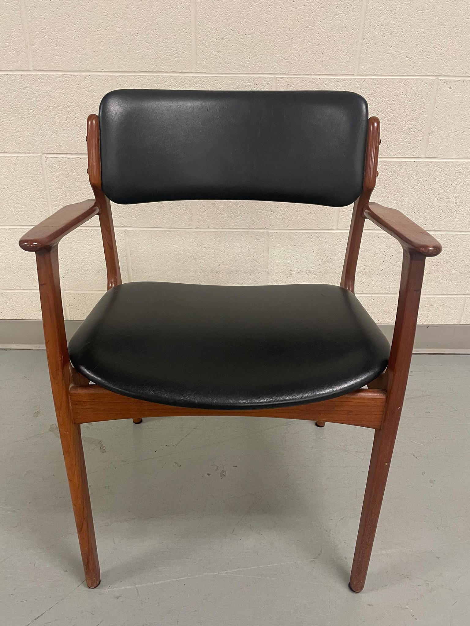 Set of 6 Erik Buch #49 Leather and Teak Dining Armchairs 4